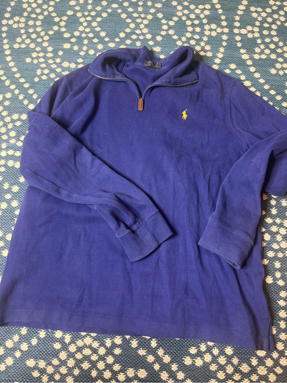 Vintage Polo Ralph Lauren quarter zip sweatshirt in blue, size XL #preppy #quart